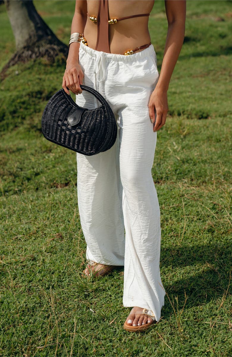 Jelavu Artemiss Rattan Half Moon Clutch, Alternate, color,