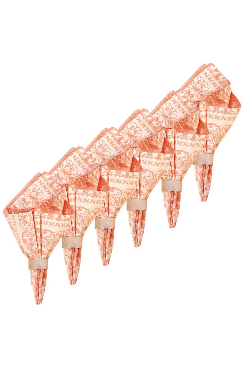 Windsor Pink Cotton Reversible Napkin Set of 6, Main, color, Pink