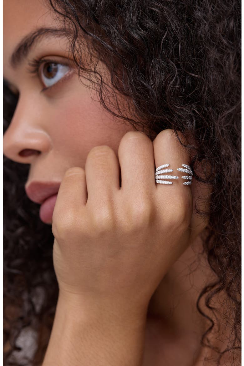 Audrey Diamond Cuff Ring, Alternate, color, 18K WHITE GOLD