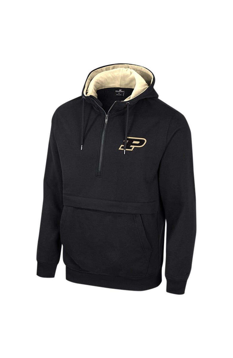 COLOSSEUM Men's Colosseum Black Purdue Boilermakers Half-Zip Hoodie, Alternate, color, Black