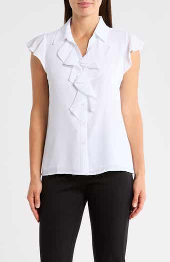 Calvin Klein Ruffle Woven Top