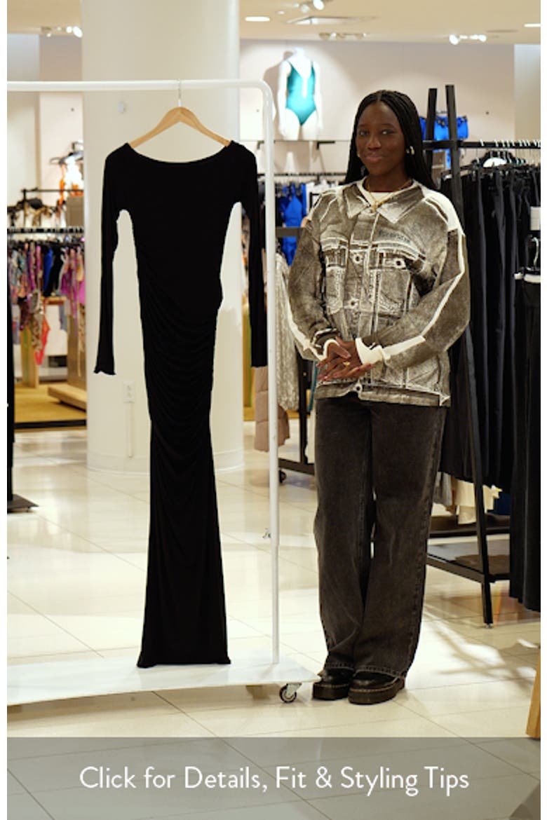 Ruched Off the Shoulder Long Sleeve Maxi Dress video