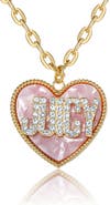 Juicy Couture 'JUICY' Heart Pendant Necklace, Gold-Tone with Pink Enamel