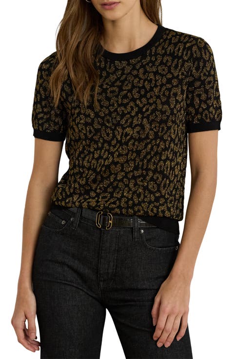 Metallic Leopard Jaquard Sweater