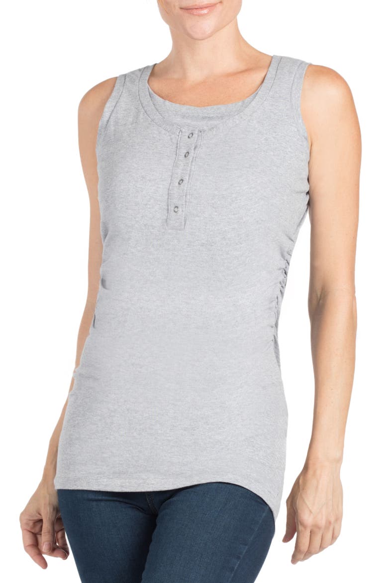 Davie Maternity/Nursing Tank, Main, color, DARK HEATHER GRAY