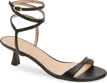 サンダル・ミュール Stuart Weitzman FW25 'Nudist Wrap' sandals (SL466 BLK) STUART WEITZMAN Nudist Wrap leather sandals | NET-A-PORTER