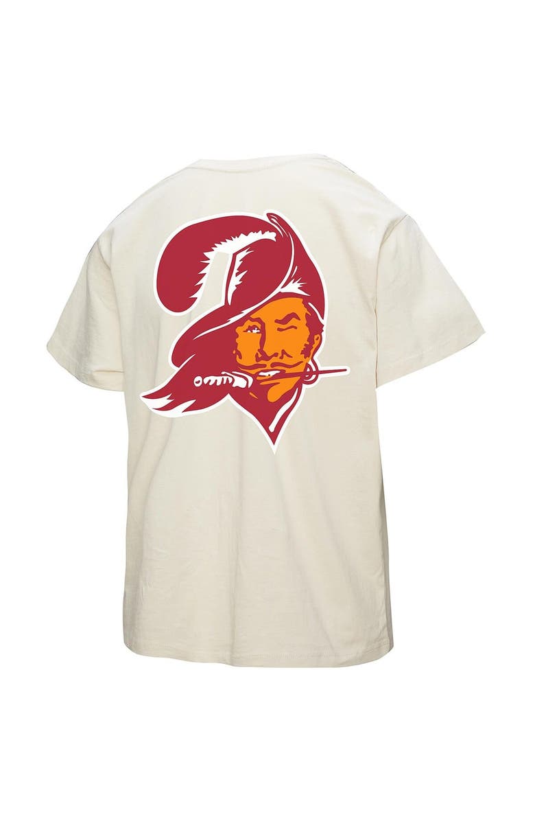 Mitchell & Ness Women's Mitchell & Ness Cream Tampa Bay Buccaneers 50th Season Pirate Oversized Boyfriend T-Shirt, Alternate, color, Cream