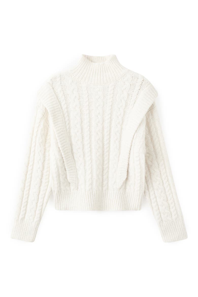Perkins Mock Neck Sweater, Alternate, color, ECRU