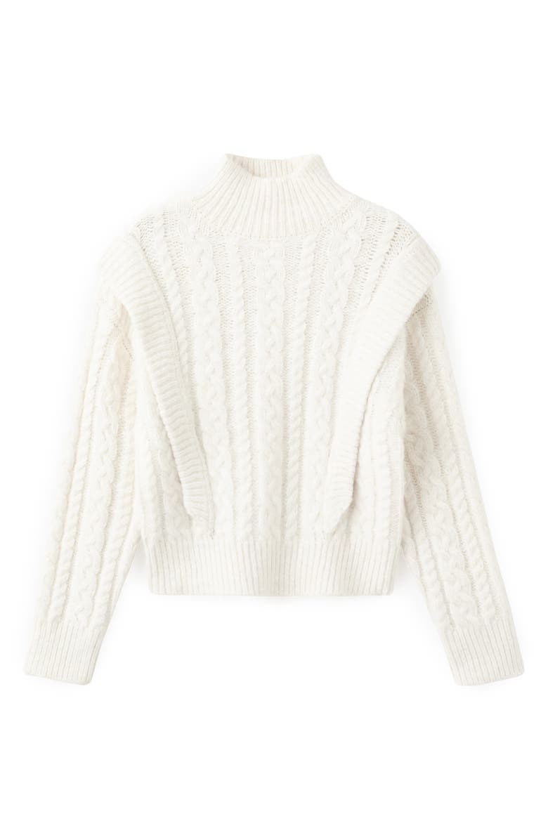 MANGO TEEN Perkins Mock Neck Sweater, Alternate, color, Ecru