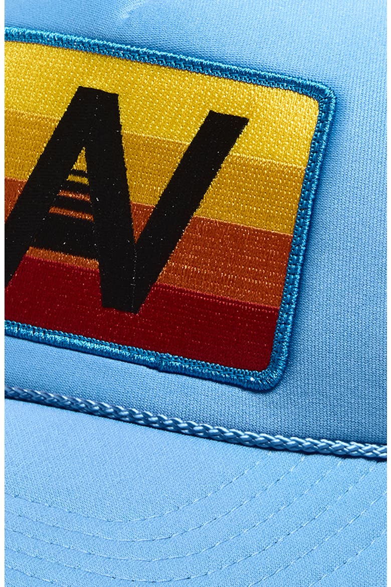 Rainbow Logo Trucker Hat, Alternate, color, LIGHT BLUE