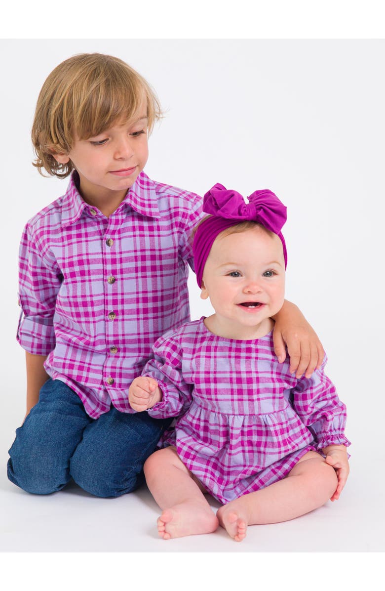 RuggedButts Boys Long Sleeve Button Down Shirt, Alternate, color, Harper Plaid