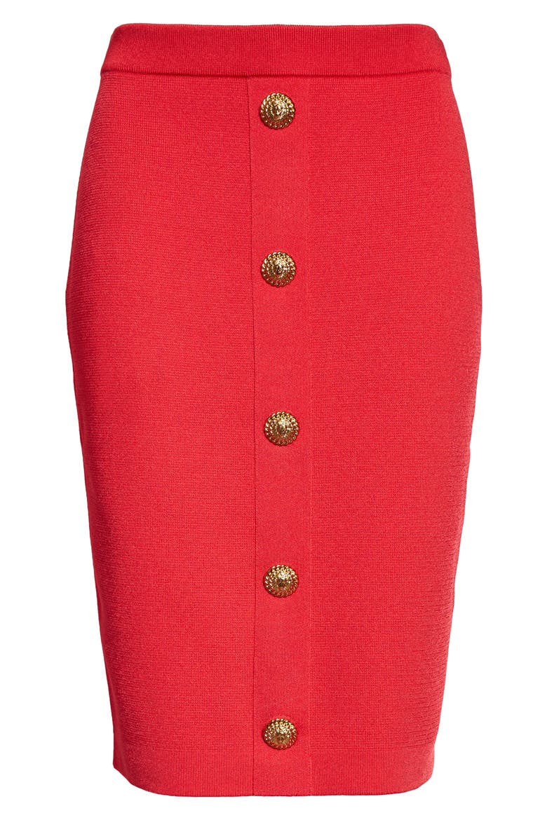 Button Front Knit Skirt, Alternate, color, 4PK LIVE FUCHSIA