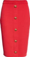 Balmain Button Front Knit Skirt