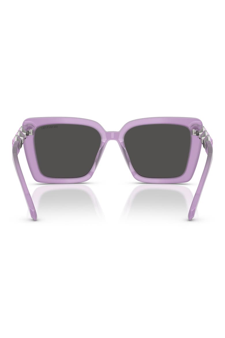 55mm Square Sunglasses, Alternate, color, MILKY LILAC/ DARK GREY