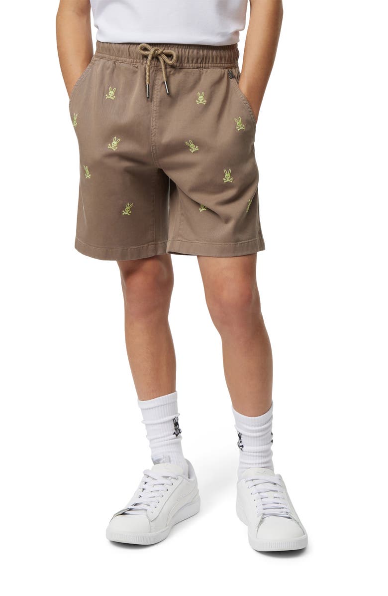 Psycho Bunny Kids' Guilford Embroidered Elastic Waist Chino Shorts, Alternate, color, 