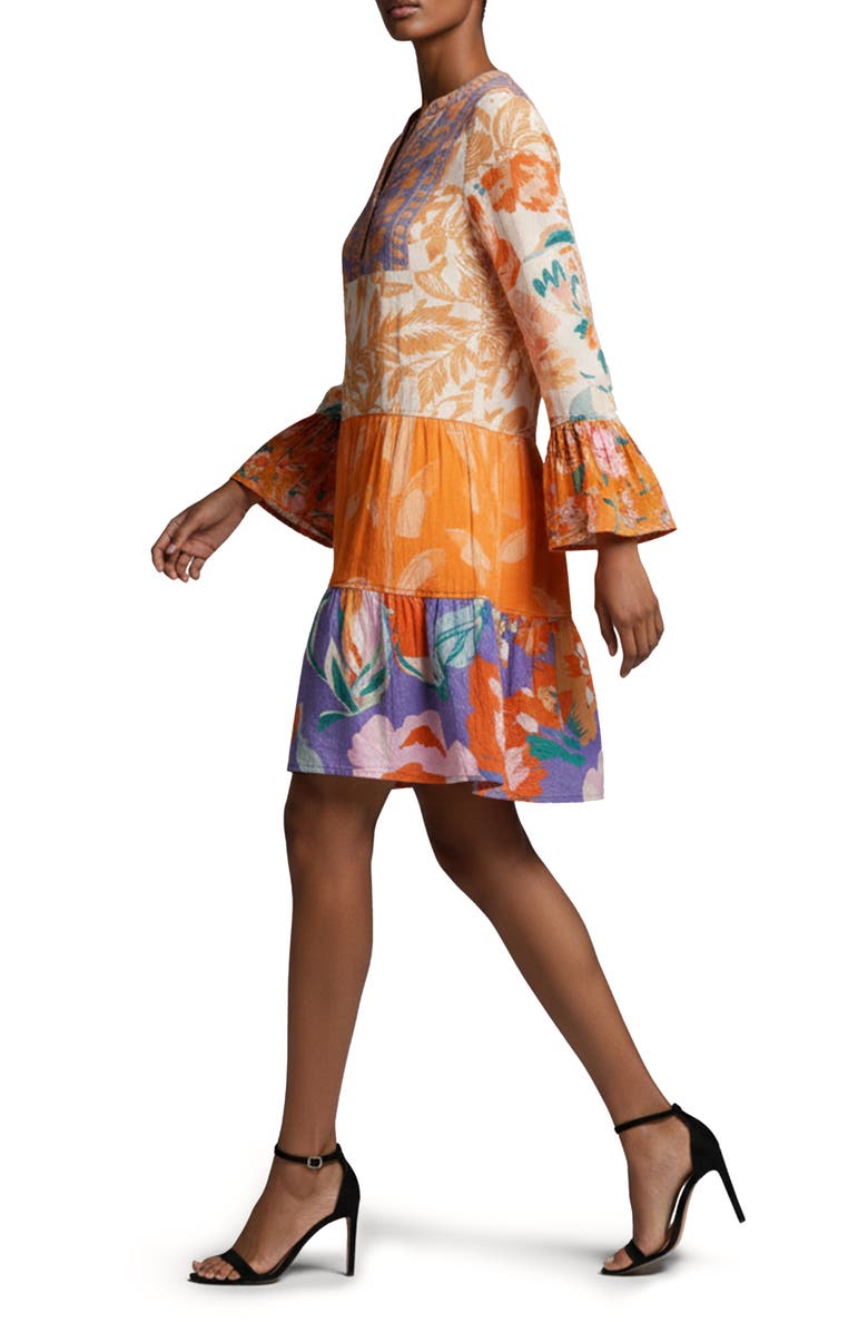 SAACHI Patchwork Cotton Tunic, Alternate, color, Orange