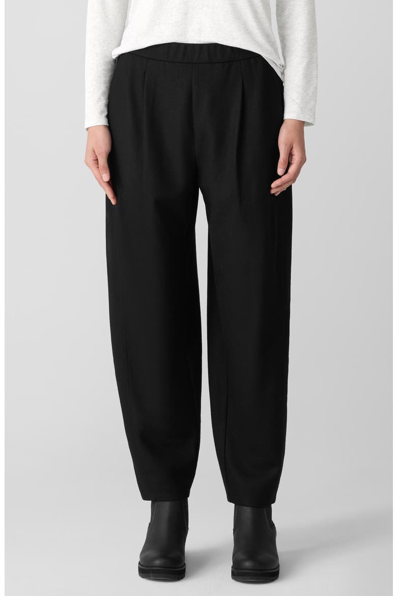 Pleated Wool Lantern Ankle Pants, Main, color, BLACK