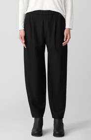 Eileen Fisher Pleated Wool Lantern Ankle Pants