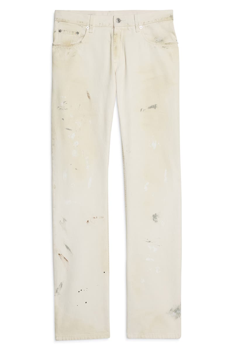Helmut Lang Painted Organic Cotton Five-Pocket Pants, Alternate, color, Ecru Painter - 21V