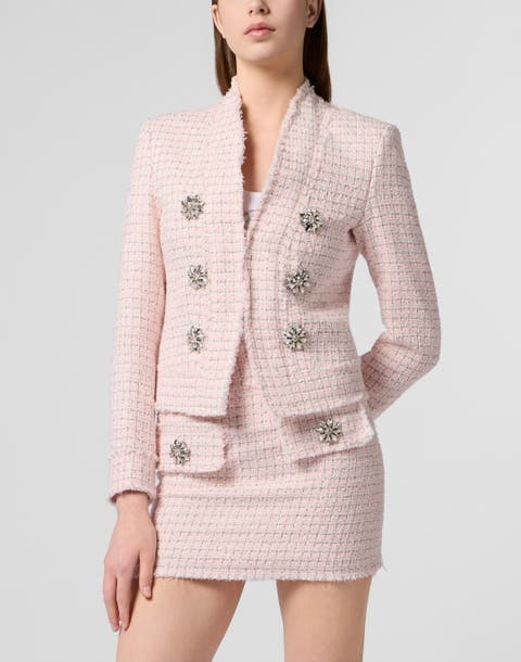 Tweed Jacket Crystals Women