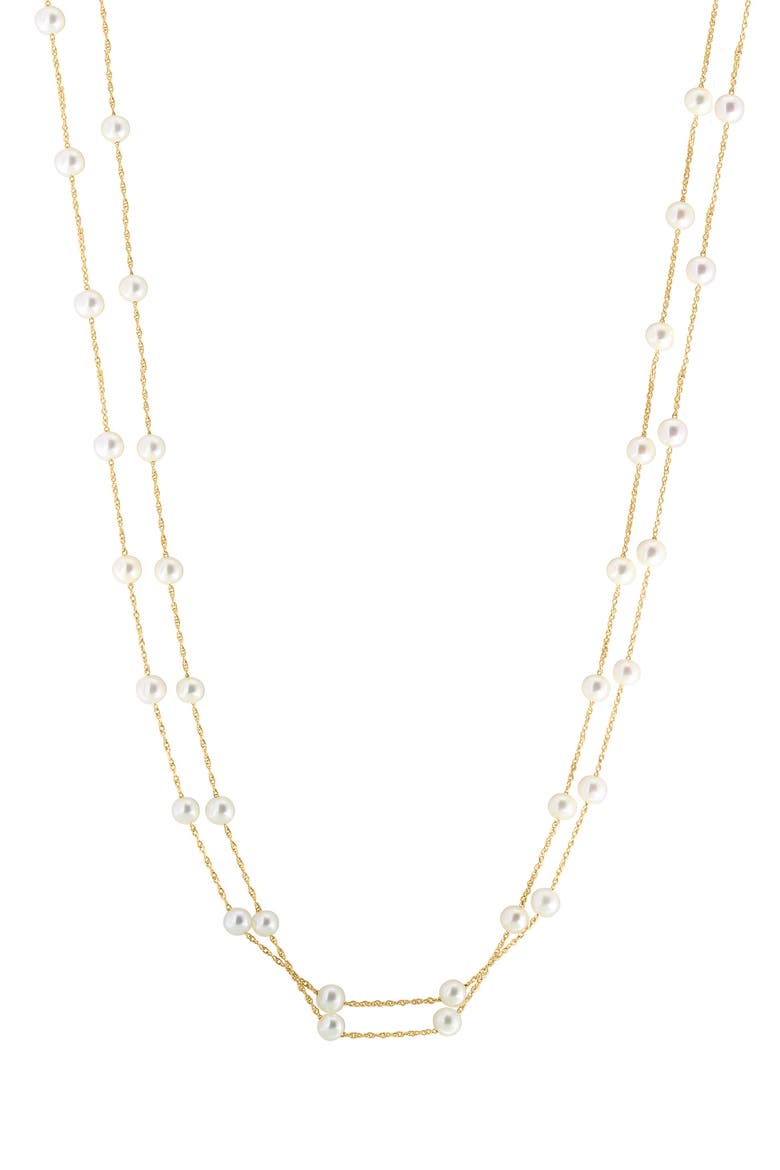 14K Yellow Gold Freshwater Pearl Double-Strand Necklace, Main, color, 14K Gold