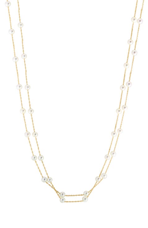 14K Yellow Gold Freshwater Pearl Double-Strand Necklace