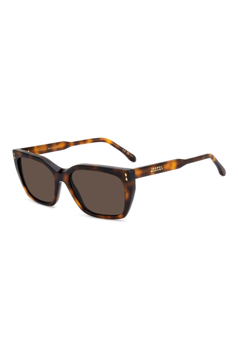 58mm Rectangular Sunglasses, Alternate, color, BROWN HAVANA