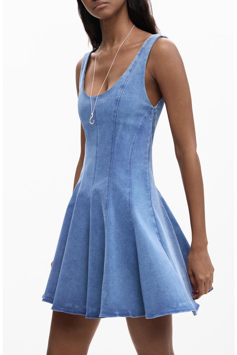 Sleeveless Denim Midi Dress, Alternate, color, BLUE