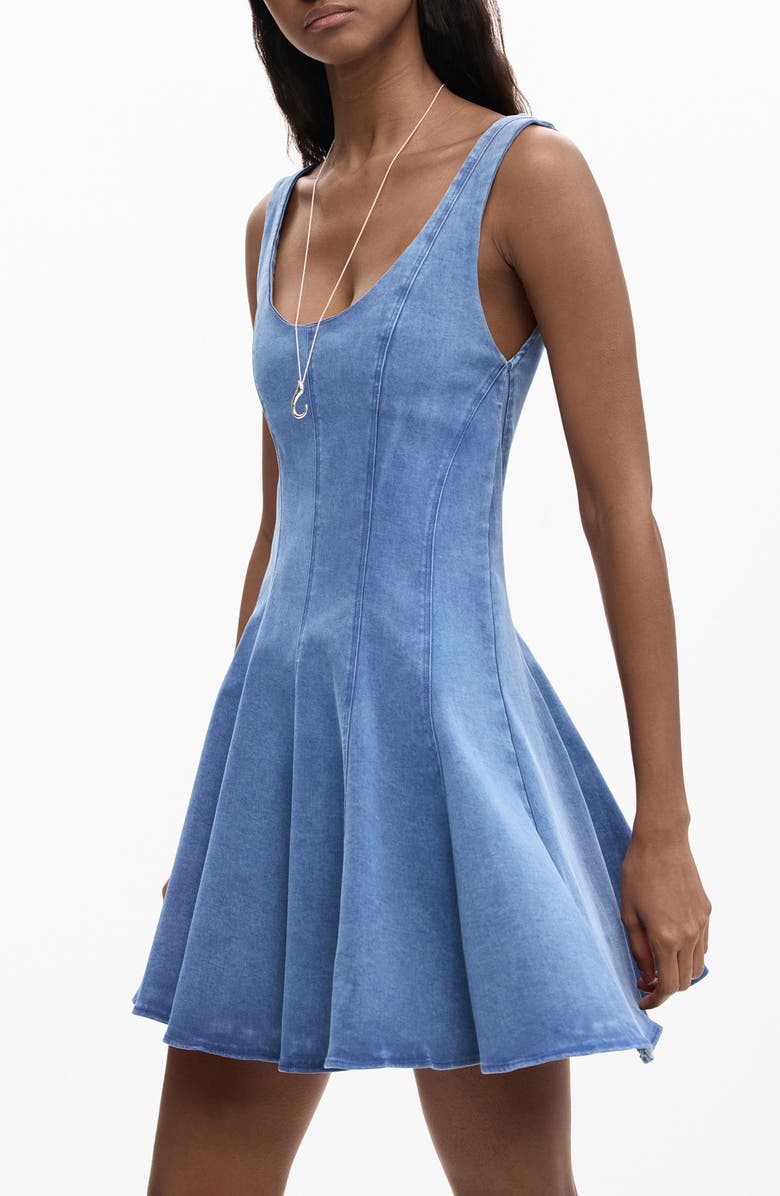 Desigual Sleeveless Denim Midi Dress, Alternate, color, 