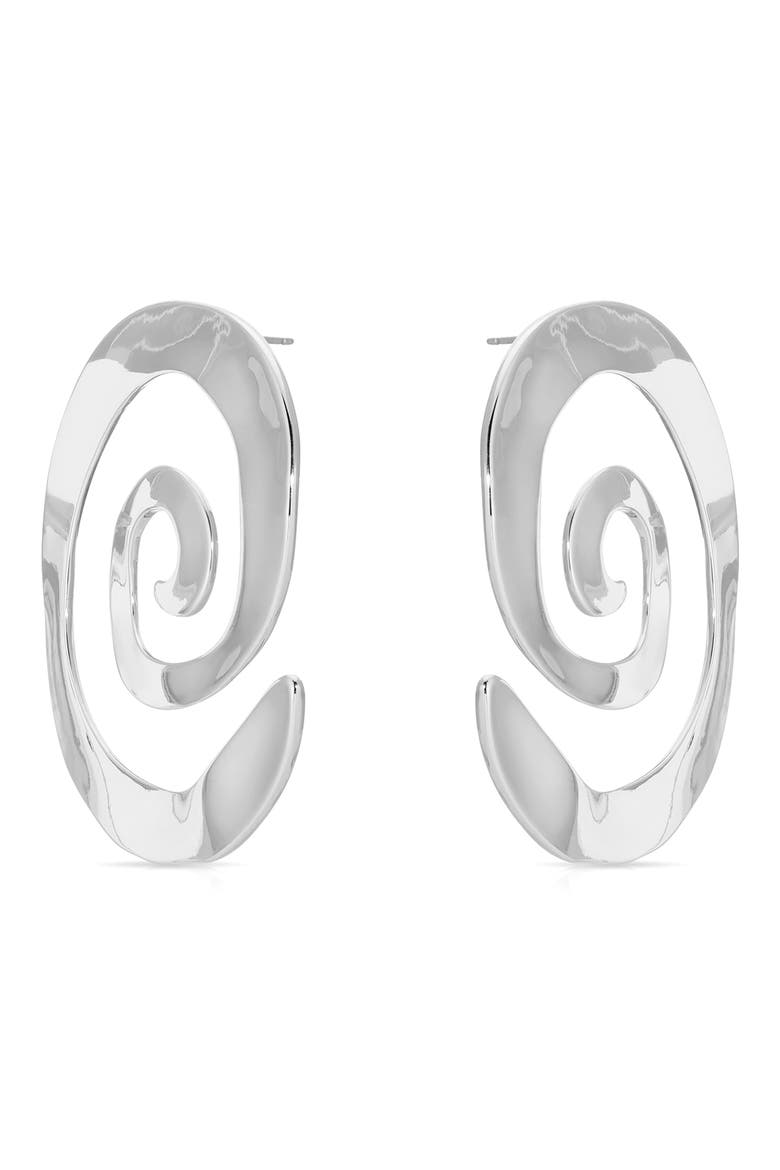 Aura Swirl Earrings, Alternate, color, SILVER