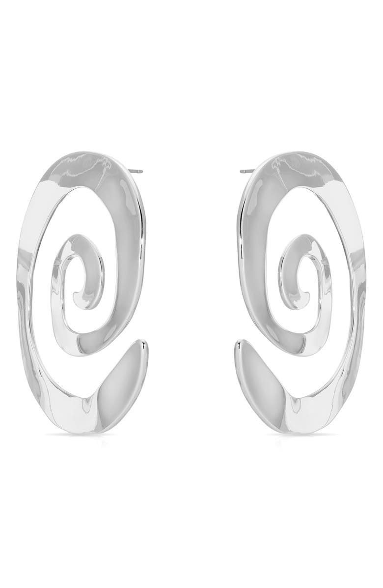 Ettika Aura Swirl Earrings, Alternate, color, Silver