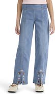 Levi's Kids' Floral Embroidered Split Wide Leg Jeans