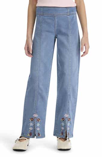 Levi's Kids' Floral Embroidered Split Wide Leg Jeans
