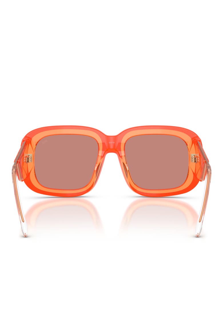 52mm Square Sunglasses, Alternate, color, BILAYER METAL ORANGE / ORANGE