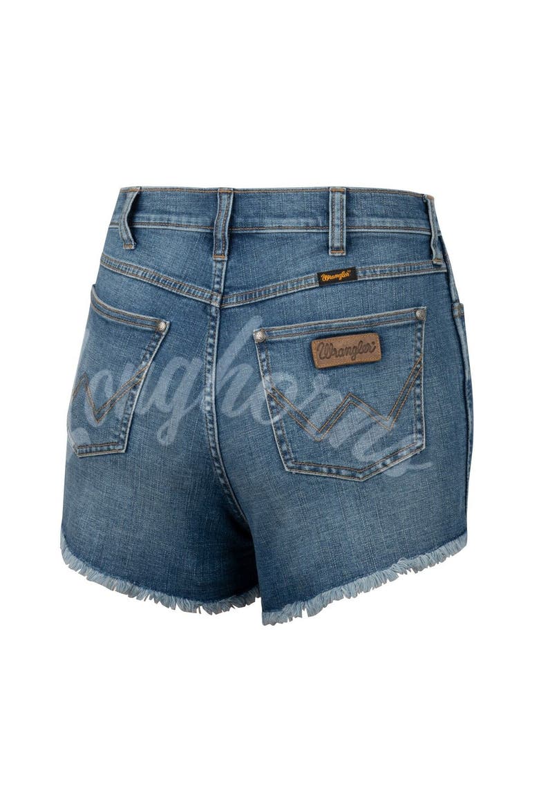 Women's Colosseum x Wrangler Blue Texas Longhorns Retro High Rise Cut-Off Shorts, Alternate, color, Blue