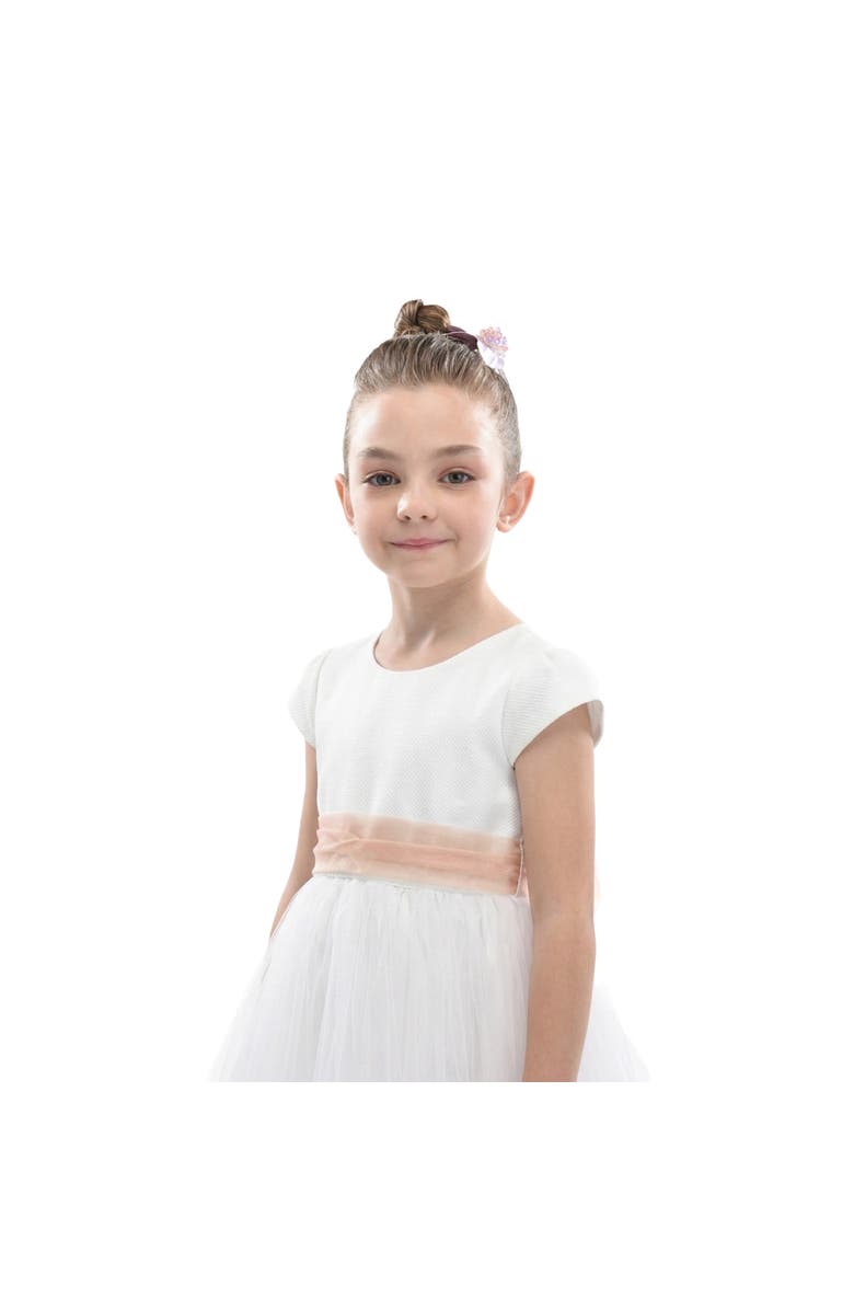 Tulleen Satin Ribbon Dress, Alternate, color, White