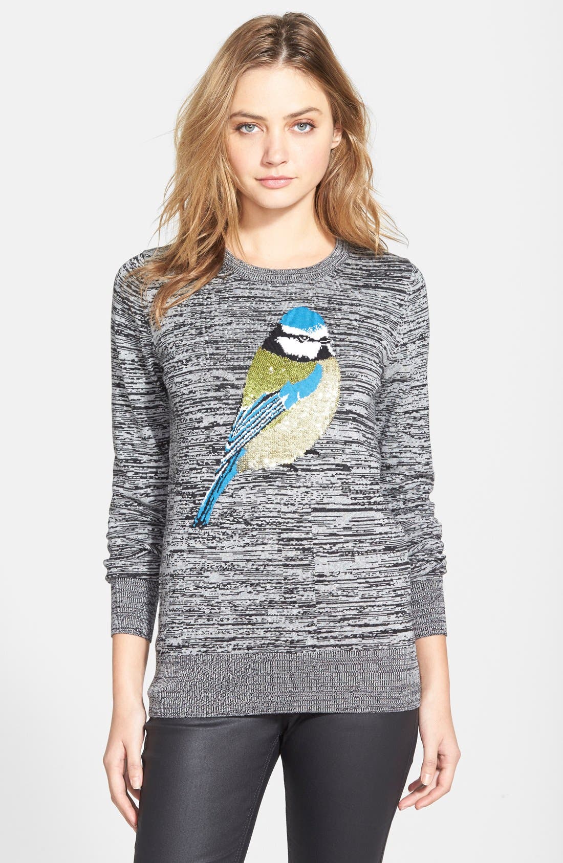 French Connection 'Blue Knits' Sequin Intarsia Cotton Sweater (Women ...