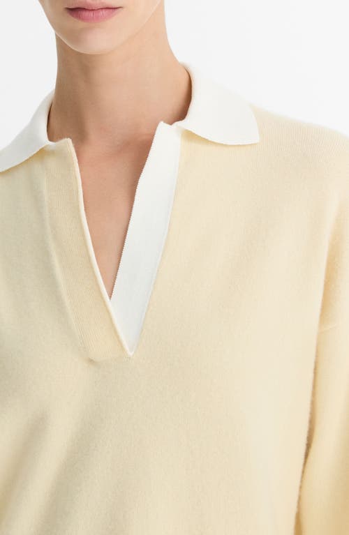 Shop Vince Wool & Cashmere Contrast Johnny Collar Sweater