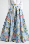 Carolina Herrera Chiné Floral Print Taffeta Ball Skirt