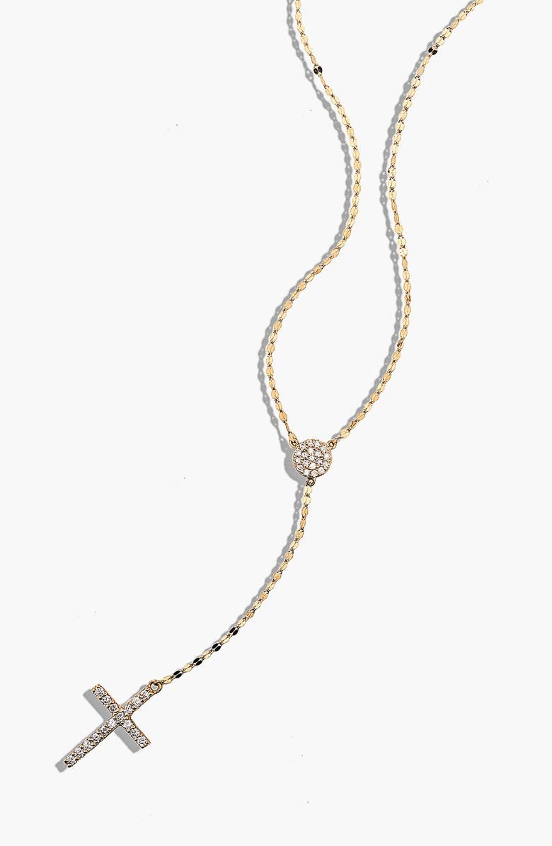 LANA Jewelry 'Fatale' Diamond Cross Y-Necklace, Alternate, color, 