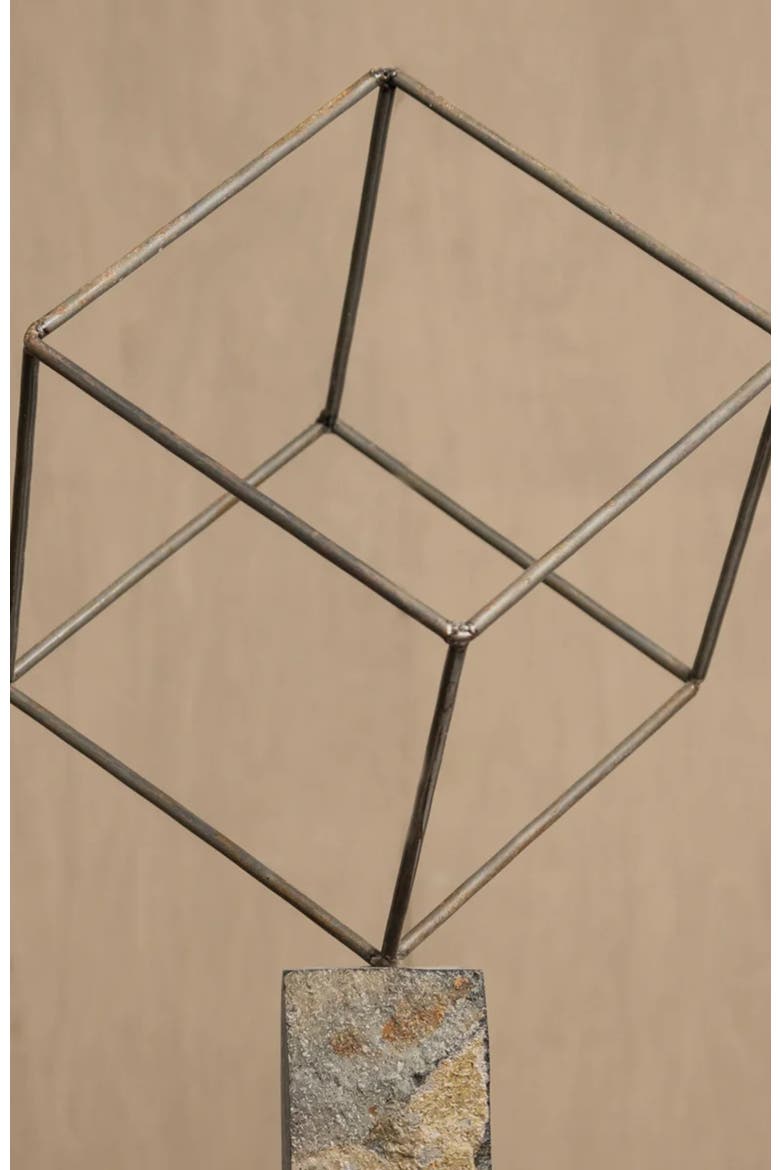 Single Cube Sculpture, Alternate, color, Brown