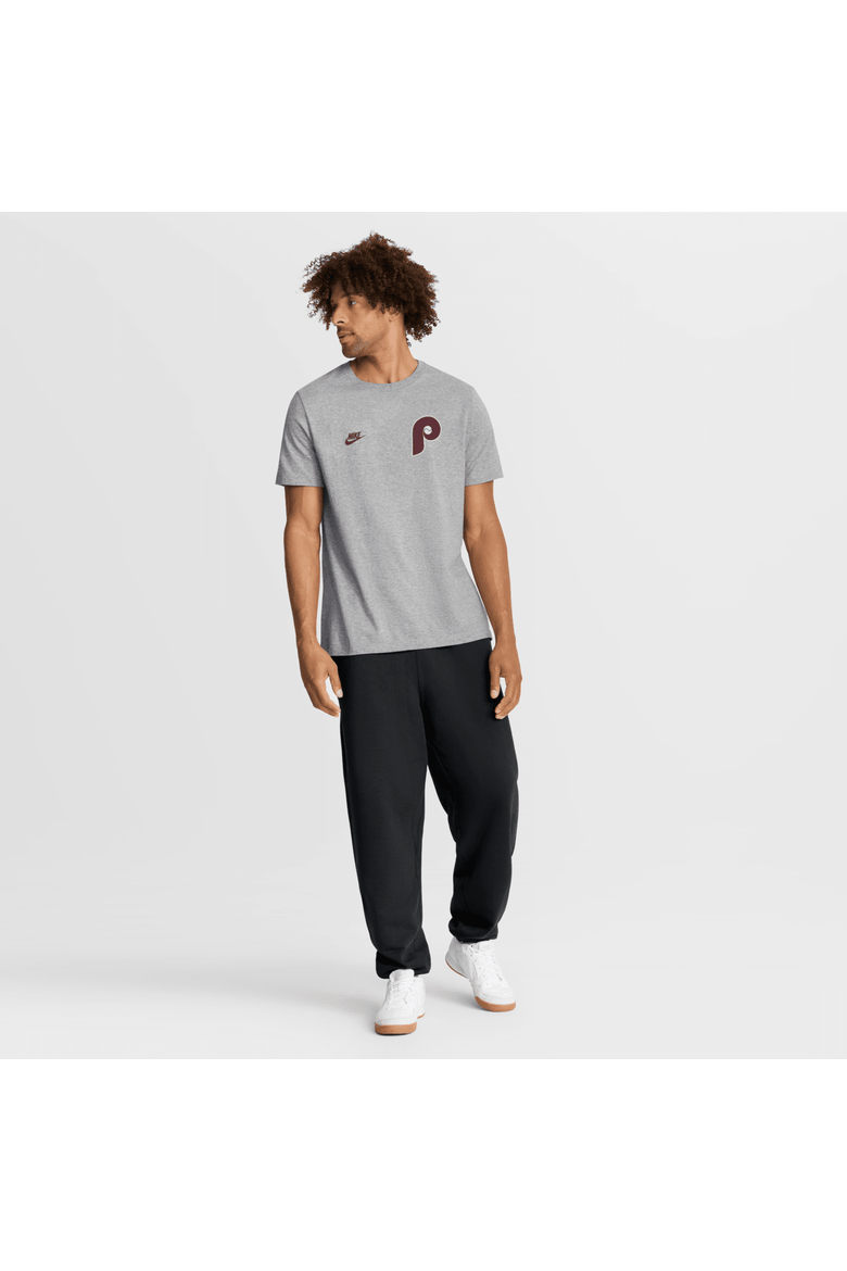 Men's Nike Heather Gray Philadelphia Phillies Cooperstown 2-Hit T-Shirt, Alternate, color, Heather Gray