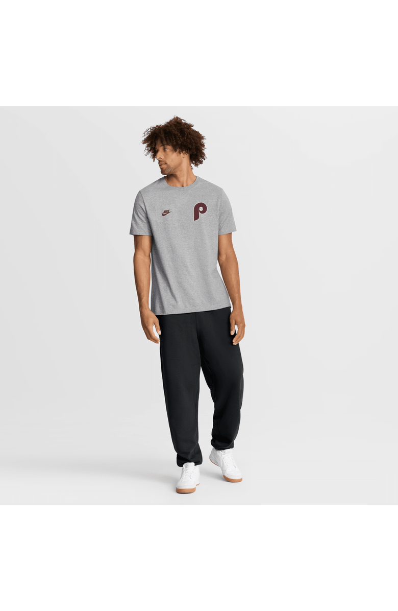 Nike Men's Nike Heather Gray Philadelphia Phillies Cooperstown 2-Hit T-Shirt, Alternate, color, Heather Gray