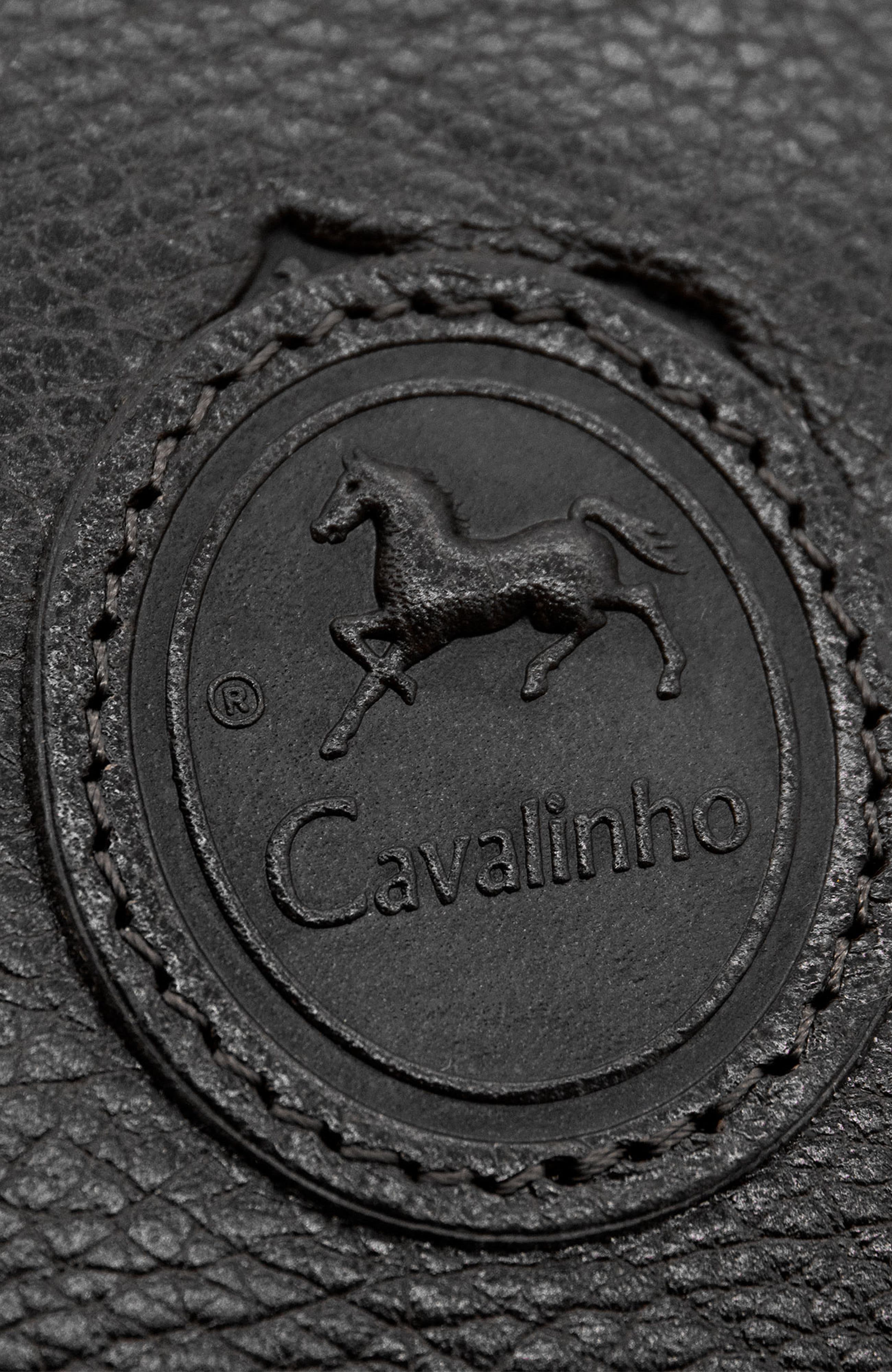 Cavalo Lusitano 281 Embossed Leather Bucket Bag, Alternate, color, Black