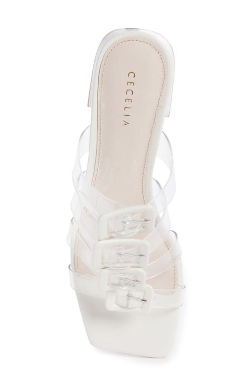 Cecelia New York Ludlow Cage Slide Sandal In Alabaster
