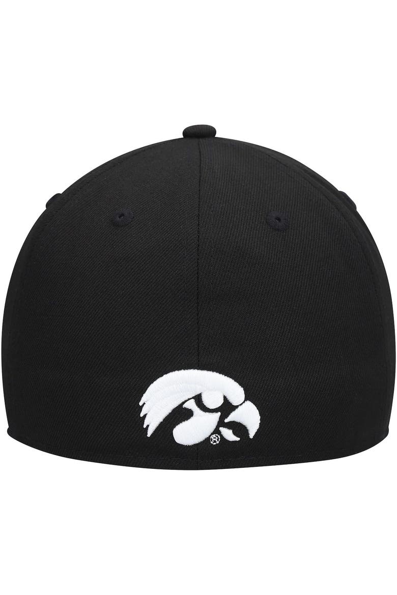 Men's New Era Iowa Hawkeyes Black & White 59FIFTY Fitted Hat, Alternate, color, Black