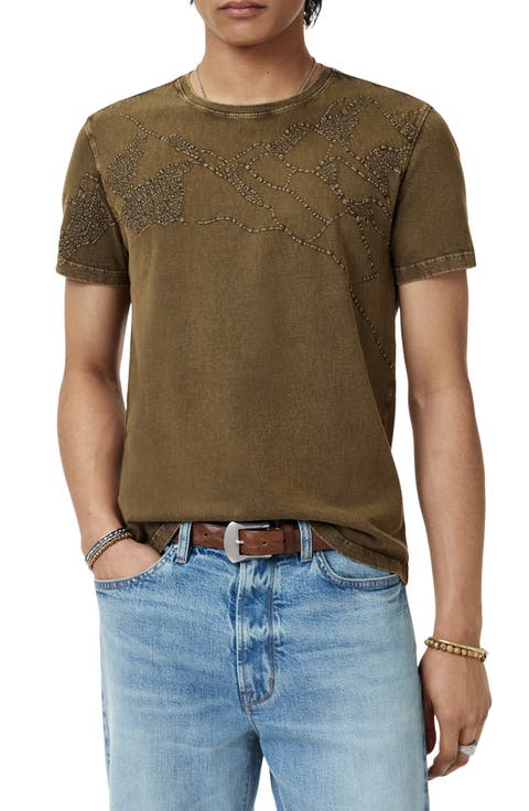 Desert Mountains Embroidered Organic Cotton T-Shirt