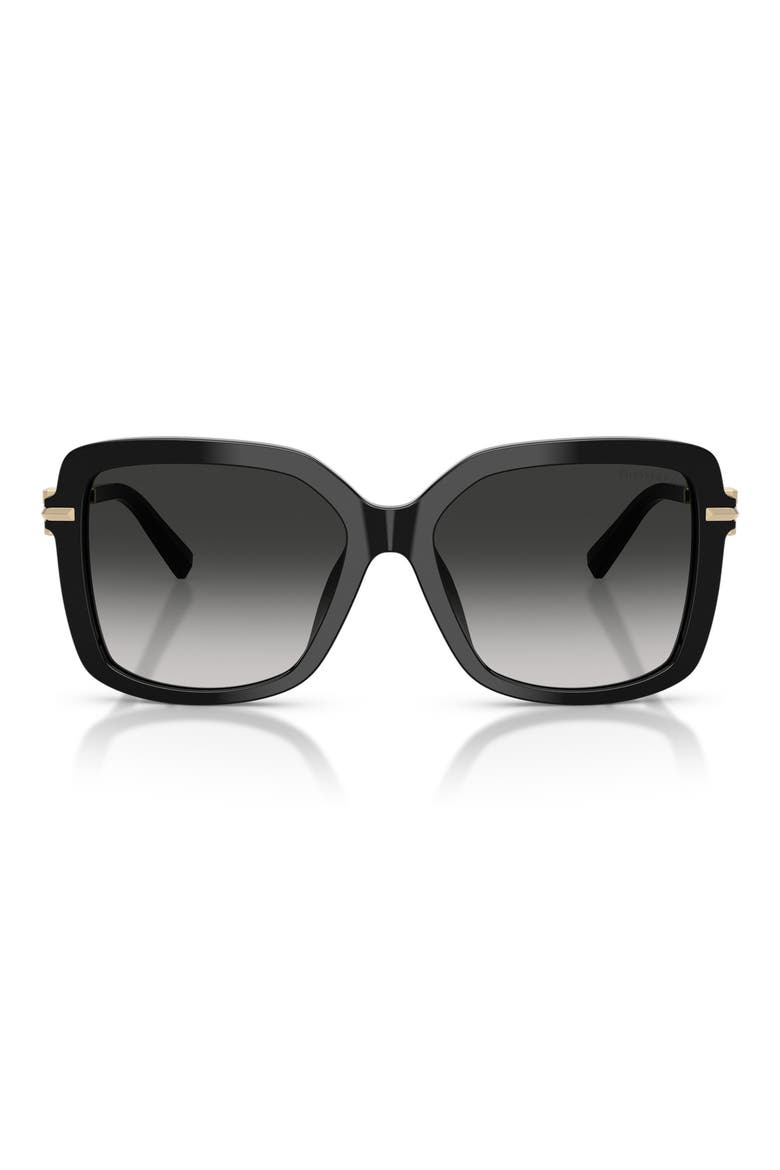 55mm Square Sunglasses, Main, color, BLACK / GRAY GRADIENT