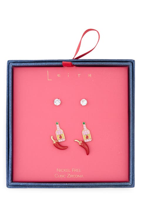 3-Pack Hot Sauce Assorted Stud Earrings Set