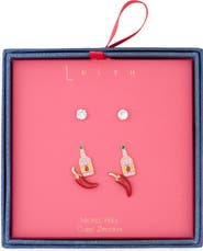 Leith 3-Pack Hot Sauce Assorted Stud Earrings Set
